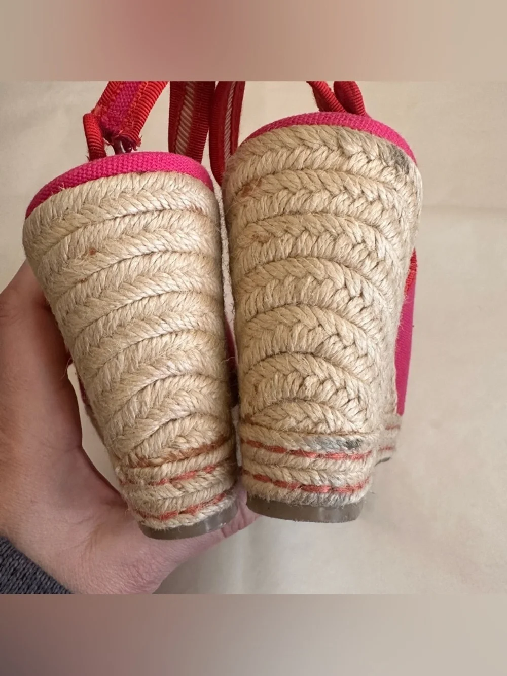 Pink Espadrille Wedge Slingback Platform Women 7M Tommy Hilfiger Y2K Resort Beac